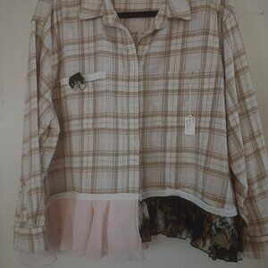 Upcycled Bleached Flannels ~ Repurposed Ruffles and Lace